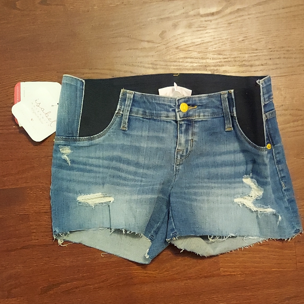 Blue Denim Women's Maternity Shorts